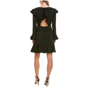 NWT JAY GODFREY dress 10 cutout back cocktail party evening black ruffle formal